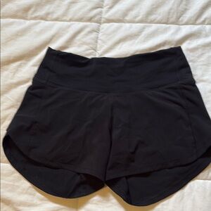 lululemon athletica Black Athletic Shorts Moisture-Wicking Wide Waistband